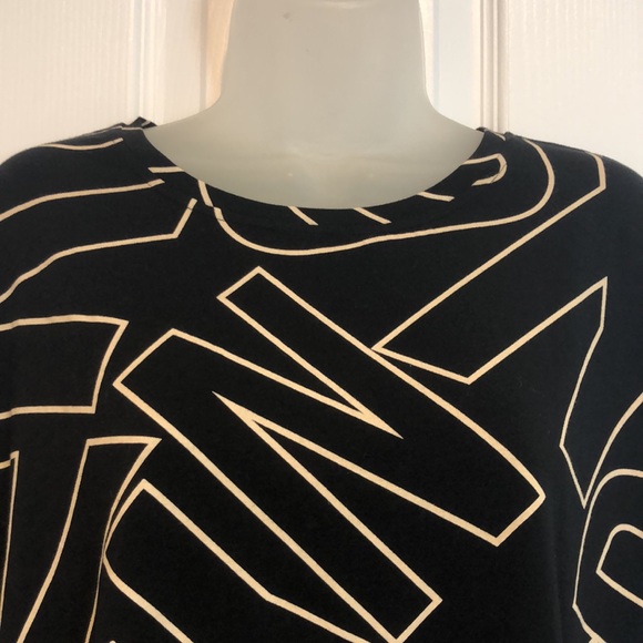 DKNY Logo Cropped Blouse Tee Black Background Size L - Picture 7 of 9